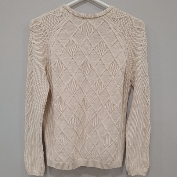 100% Cotton Cable Knit Full Zip Sweater Size M - Picture 3 of 9